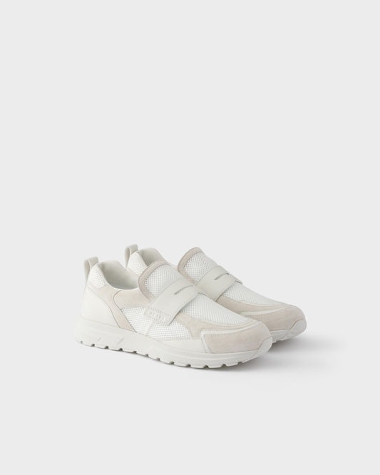 Prax mesh fabric and leather loafers