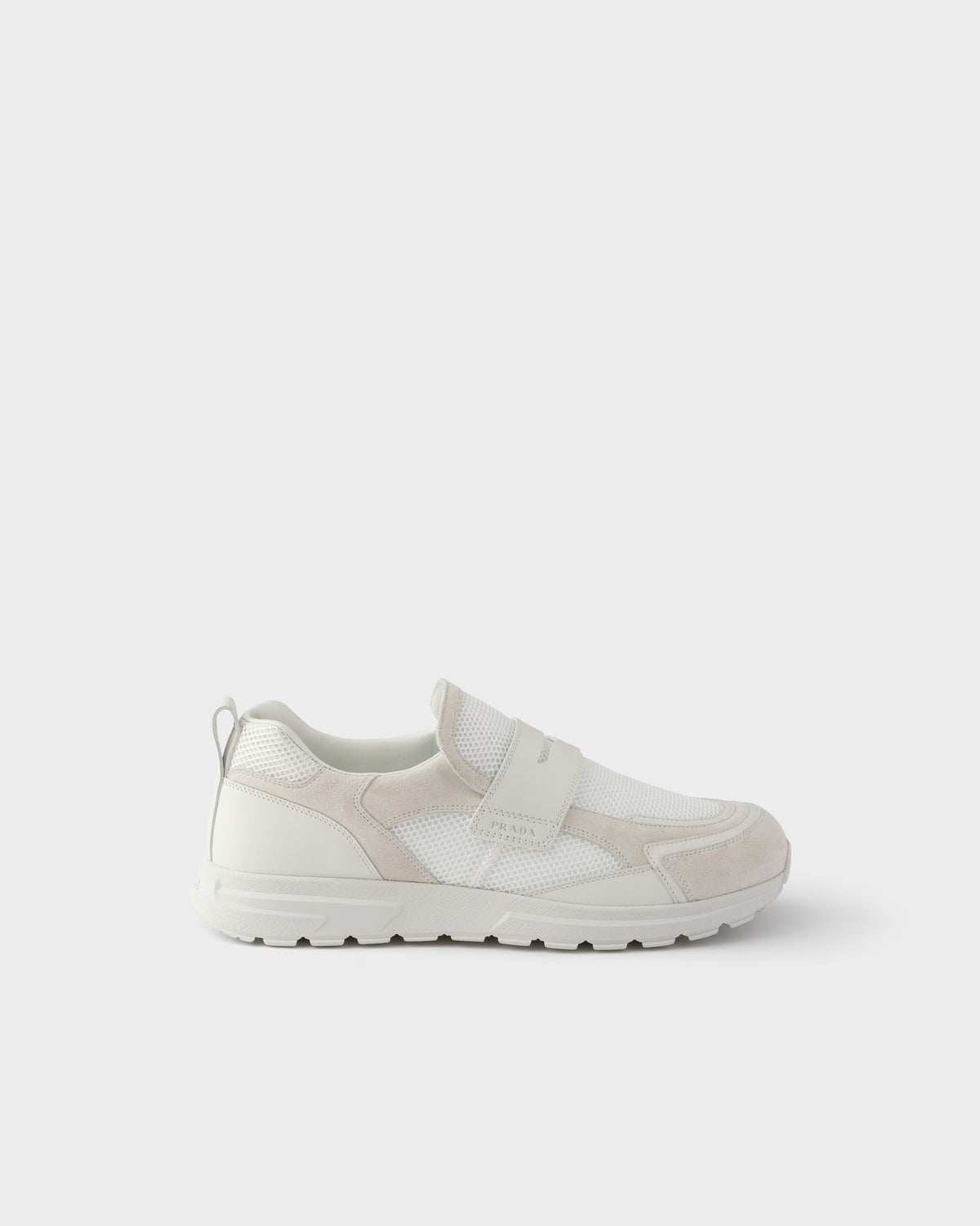Prax mesh fabric and leather loafers